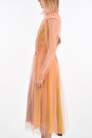 MM0 chemisier in tulle con sottoveste in seta