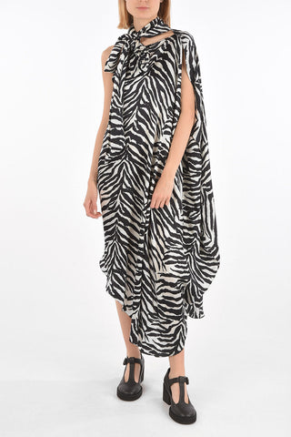 MM6 animal patterned one-shoulder dress