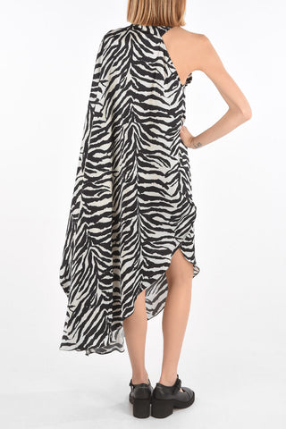 MM6 animal patterned one-shoulder dress