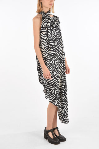 MM6 animal patterned one-shoulder dress