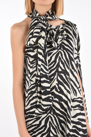 MM6 animal patterned one-shoulder dress