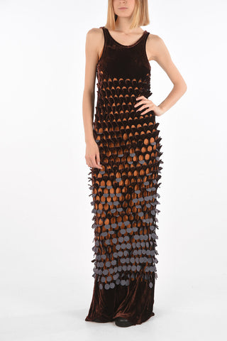 MM0 Chenille Cut Out Sleeveless Maxi Dress