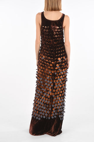 MM0 Chenille Cut Out Sleeveless Maxi Dress