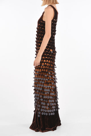 MM0 Chenille Cut Out Sleeveless Maxi Dress