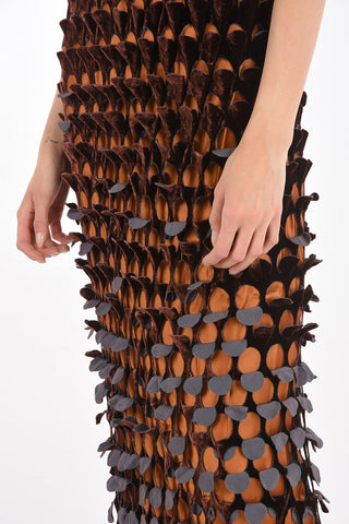 MM0 Chenille Cut Out Sleeveless Maxi Dress