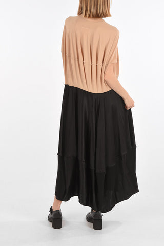 MM6 Satin Skirt Two-Tone Tunic