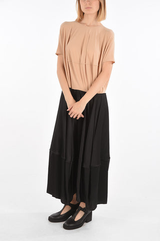 MM6 Satin Skirt Two-Tone Tunic