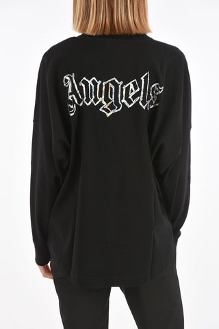 T-Shirt a Maniche Lunghe BLANK LOGO con Polsini