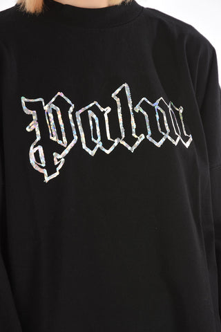T-Shirt a Maniche Lunghe BLANK LOGO con Polsini