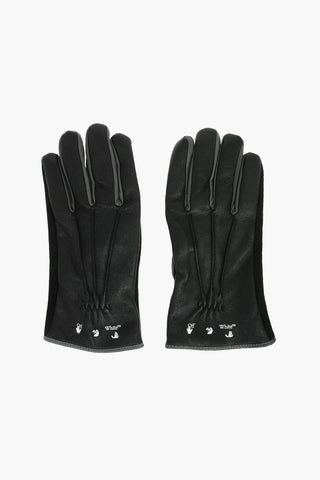 two-tone leather gloves