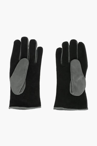 two-tone leather gloves