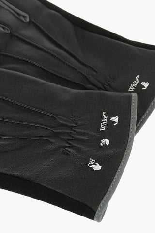 two-tone leather gloves