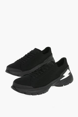 solid color BOLT LACE-UP low-top sneakers with contrasting logo