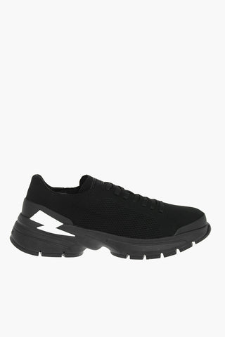 solid color BOLT LACE-UP low-top sneakers with contrasting logo