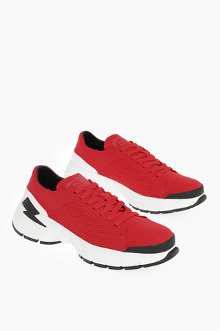 contrasting sole BOLT LACE-UP low-top sneakers