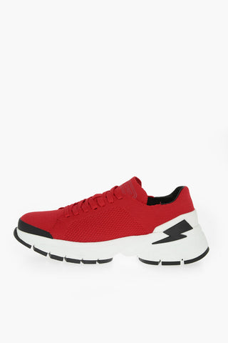 contrasting sole BOLT LACE-UP low-top sneakers