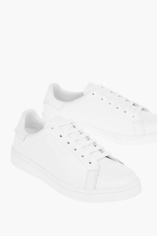 solid color leather TENNIS TRAINER low top sneakers