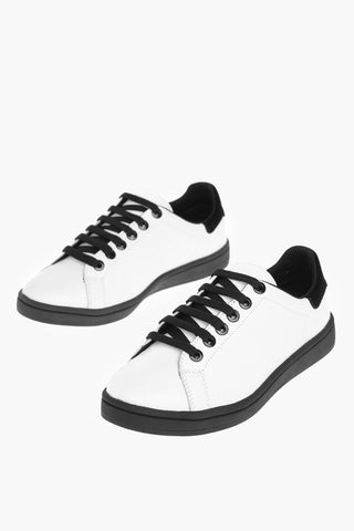 leather TENNIS TRAINER sneakers with contrasting details