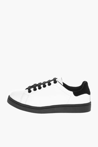 leather TENNIS TRAINER sneakers with contrasting details