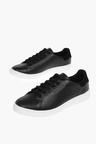contrasting sole leather TENNIS TRAINER sneakers