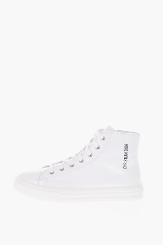 leather BASKET high-Top Sneakers with side zip closure