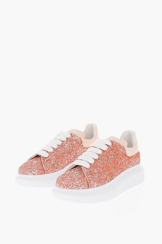glittery leather sneakers