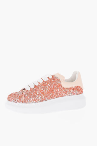 glittery leather sneakers