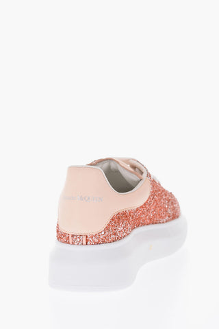 glittery leather sneakers