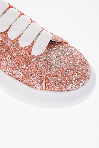 glittery leather sneakers