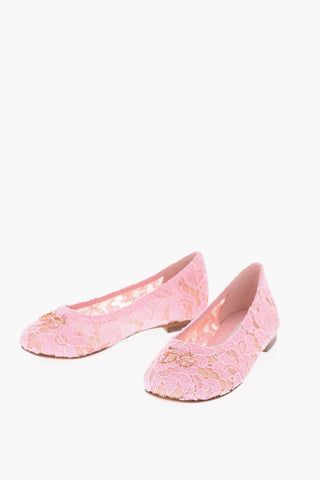 Laced CHRISTMAS Ballet Flats with jewel logo