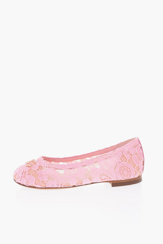 Laced CHRISTMAS Ballet Flats with jewel logo