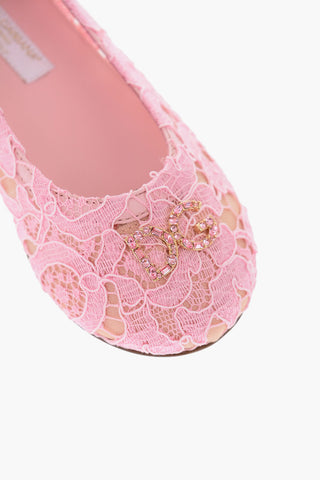 Laced CHRISTMAS Ballet Flats with jewel logo