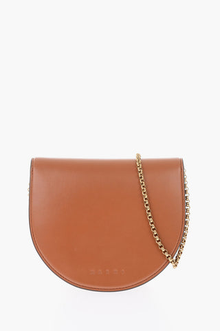 golden detail leather saddle bag