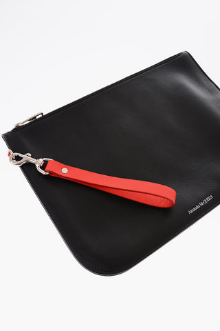 zip closure leather pouch