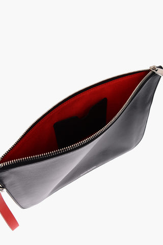 zip closure leather pouch