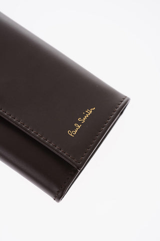 solid color leather keycase