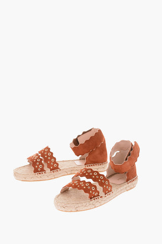 Suede Leather Sandals with Roped Sole