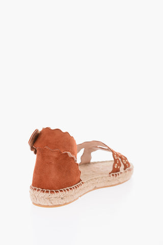 Suede Leather Sandals with Roped Sole