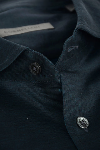 Stretched Cotton Shirt with Standard Collar