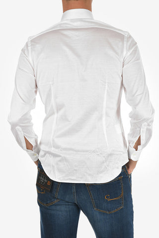 Stretched Cotton Shirt with Standard Collar