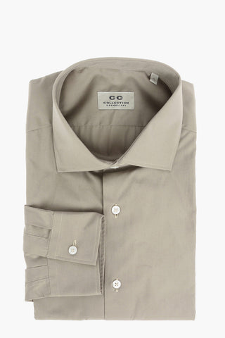 CC COLLECTION Poplin Cotton Shirt with Standard Collar