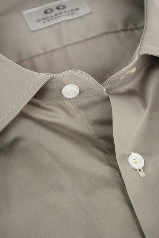 CC COLLECTION Poplin Cotton Shirt with Standard Collar