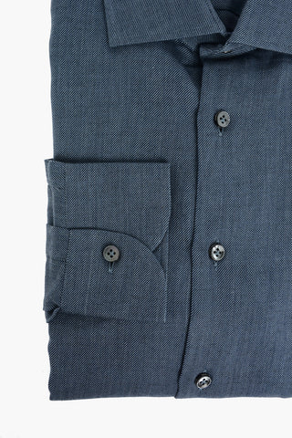 SARTORIA Cotton and Cashmere Shirt with Standard Collar