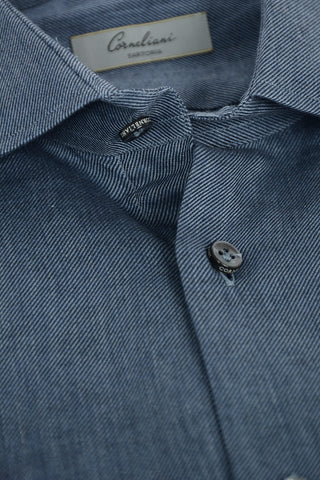 SARTORIA Cotton and Cashmere Shirt with Standard Collar