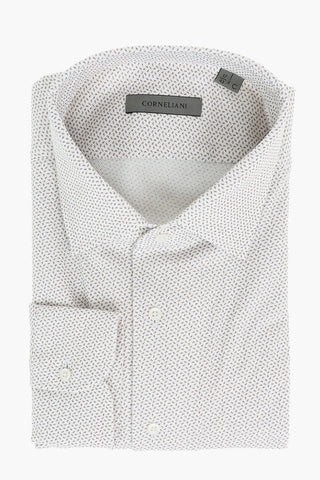 Hopsack Cotton Shirt with Eyes Pattern