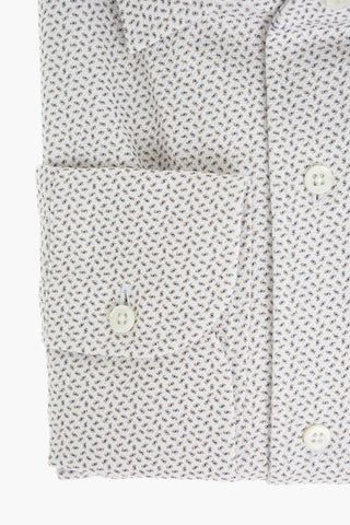 Hopsack Cotton Shirt with Eyes Pattern