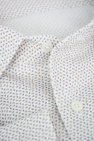Hopsack Cotton Shirt with Eyes Pattern