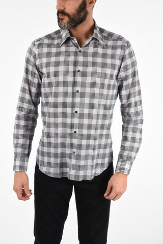 CC COLLECTION Camicia in Pied de Poule con Pocket Square