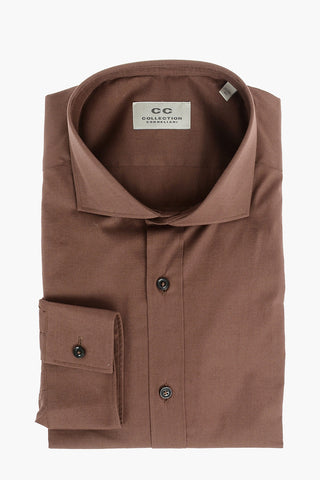 CC COLLECTION Camicia in Cotone Popeline con Collo Italiano