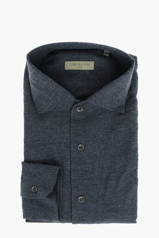 CIRCLE Cotton Wool Shirt with Standard Collar